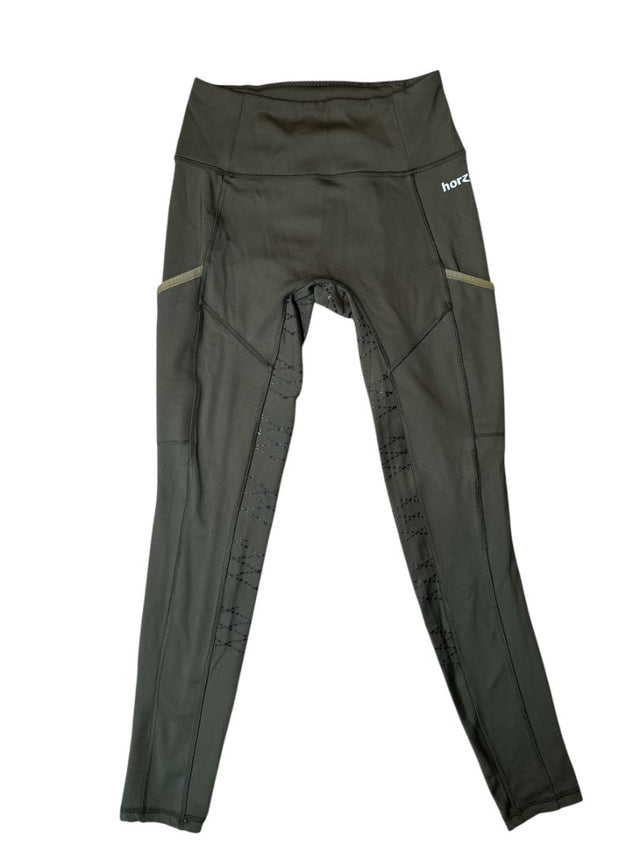 Horze Women's Kira Full Seat Tights Breeches - Green / Size US 24