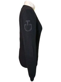 Cavalleria Toscana Women’s Wool Knit Honeycomb V Neck Sweater - Black / Size Small