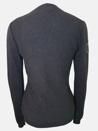 Cavalleria Toscana Women’s Wool Knit Honeycomb V Neck Sweater - Black / Size Small