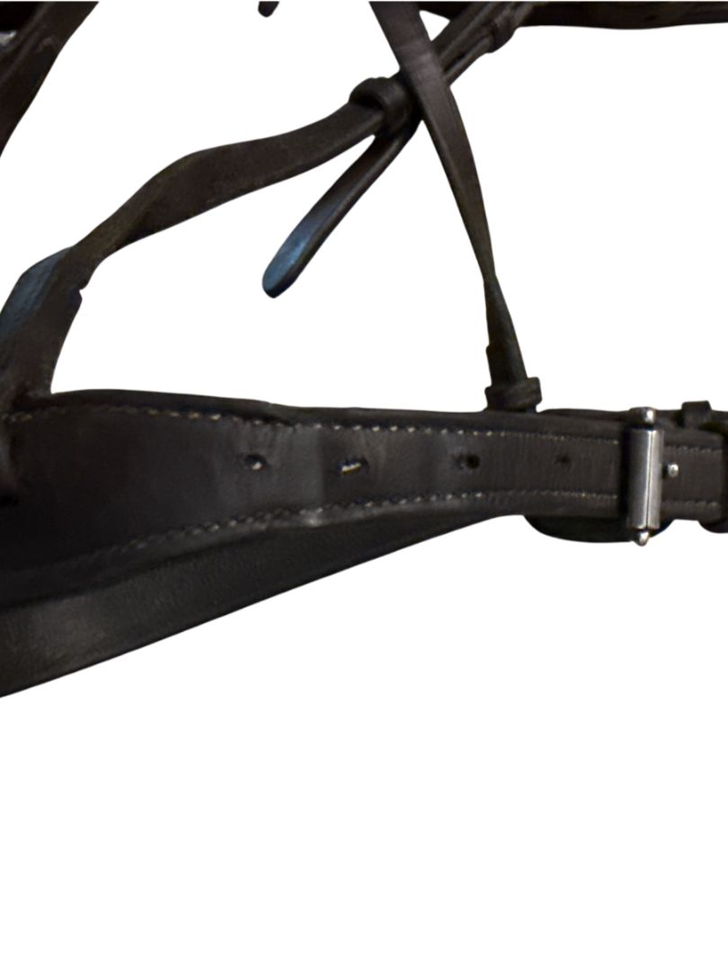 Vespucci Fancy Stitch Raised Bridle with Swarovski Crystal  Brow Band - Dark Brown / Horse Size