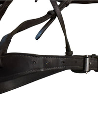 Vespucci Fancy Stitch Raised Bridle with Swarovski Crystal  Brow Band - Dark Brown / Horse Size