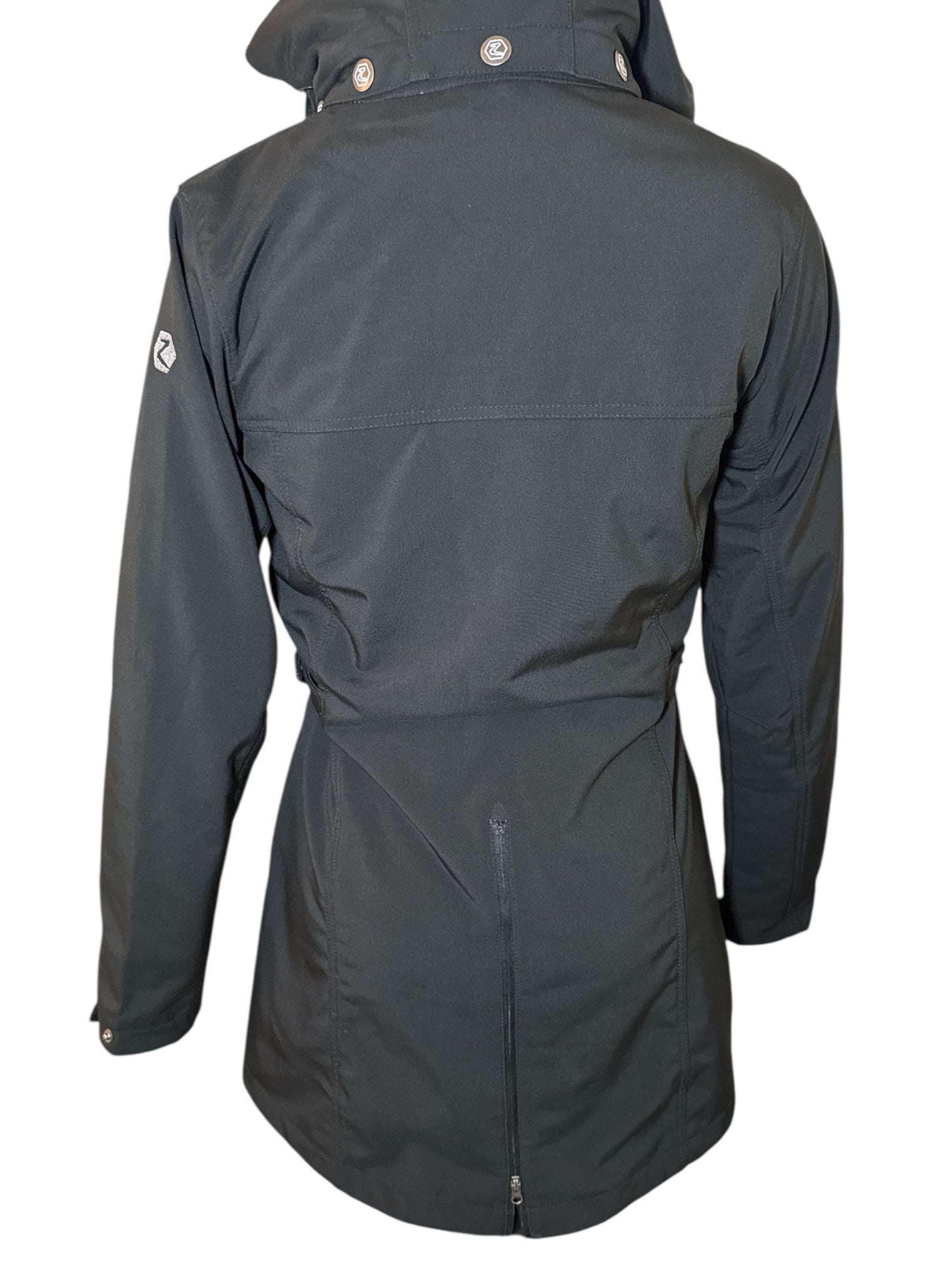 Horze Freya Women's Long Soft-shell Waterproof Riding Jacket - Black / Size Small