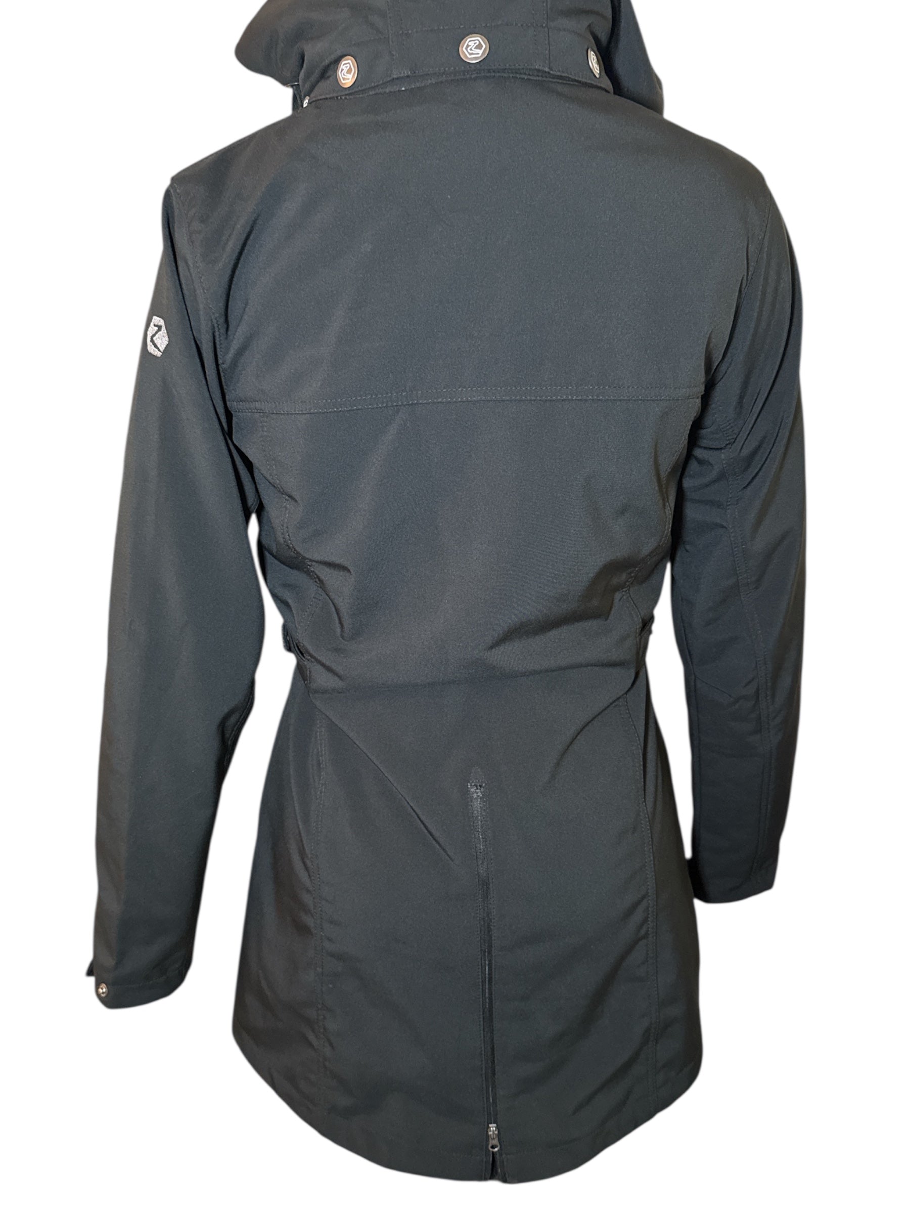 Horze Freya Women's Long Soft-shell Waterproof Riding Jacket - Black / Size Small