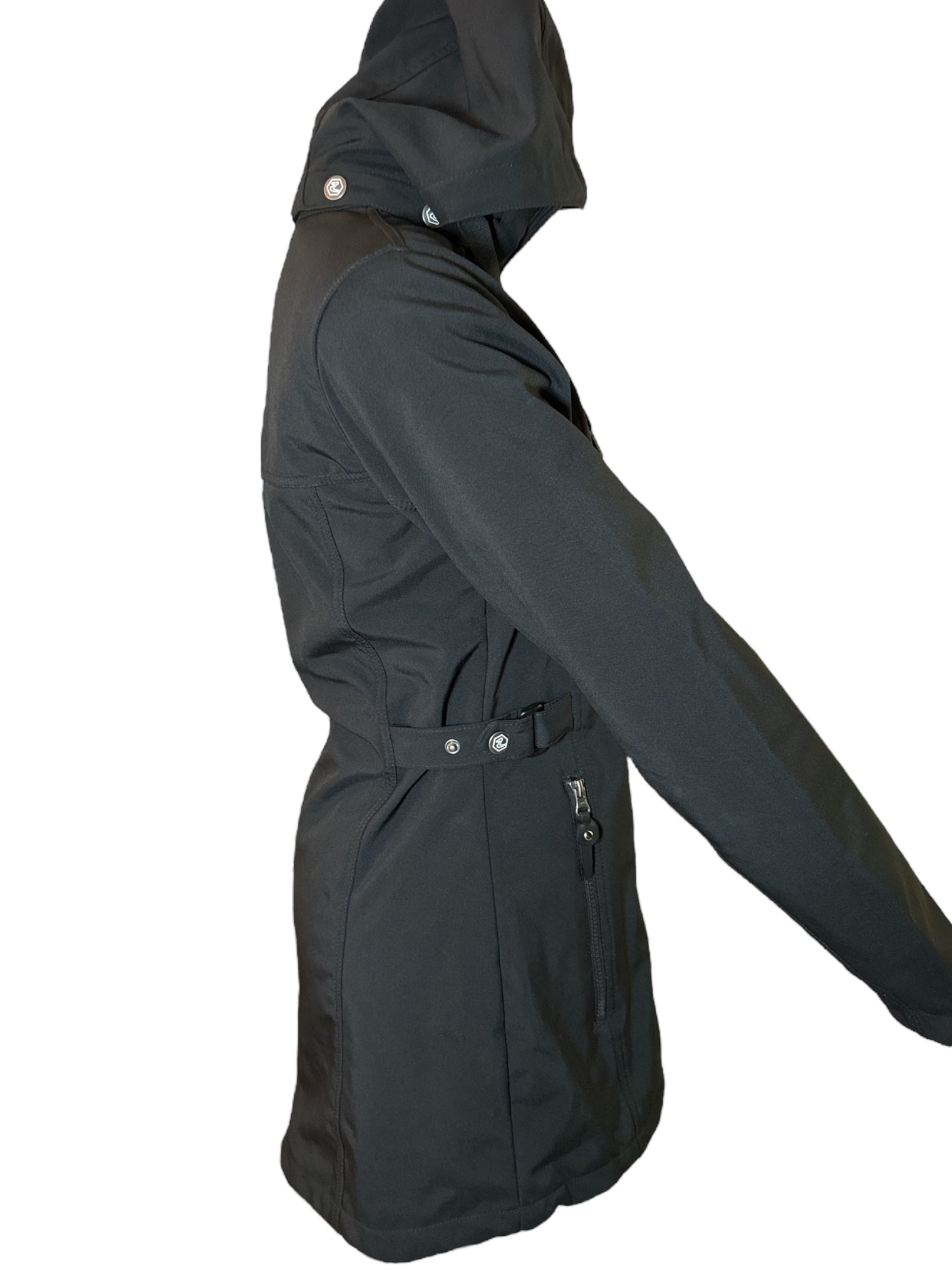 Horze Freya Women's Long Soft-shell Waterproof Riding Jacket - Black / Size Small