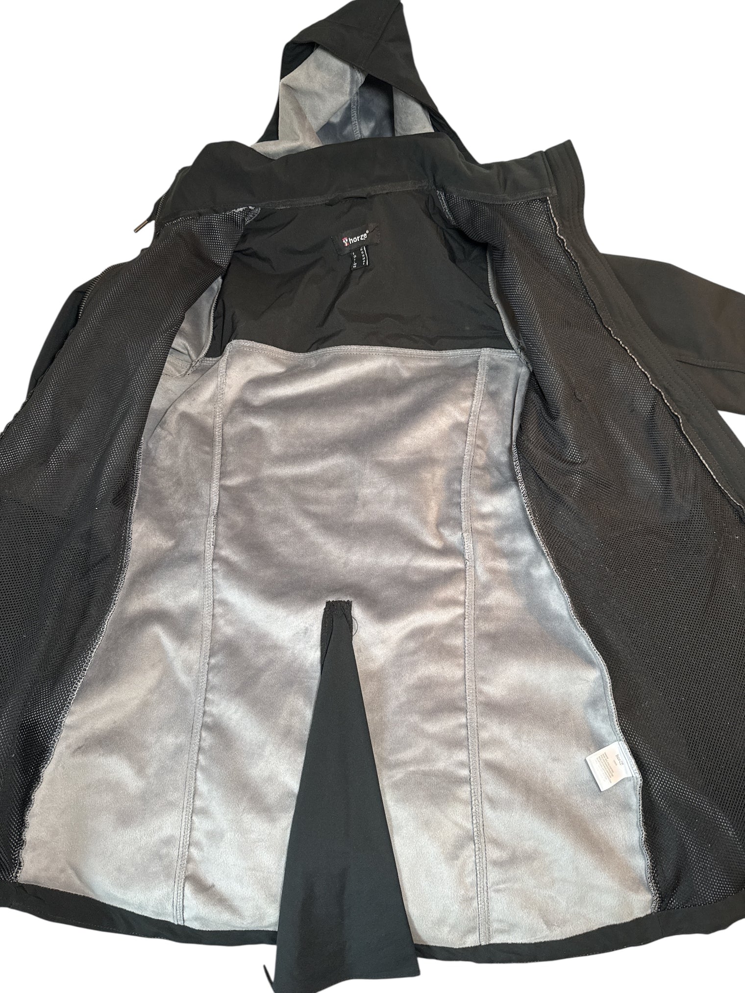 Horze Freya Women's Long Soft-shell Waterproof Riding Jacket - Black / Size Small