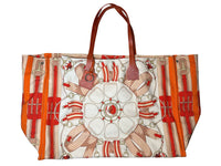 Rani Arabella Orange Stirrups East-West Canvas Tote Bag / Large