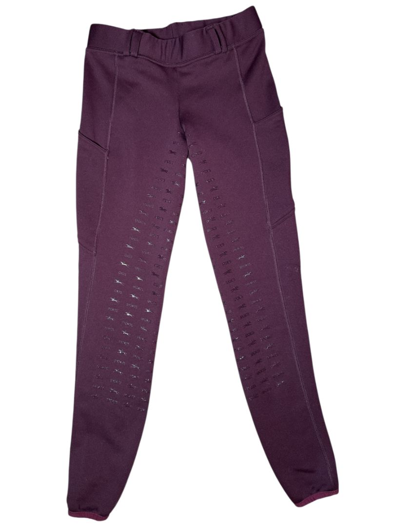Schockemohle Winter Riding Tights II Full Grip - Burgundy / Size US 26