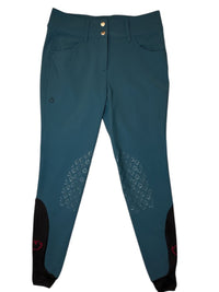 Cavalleria Toscana Women's knee grip jumping breeches - Deep Sea Blue / Size IT 42 (US 28)