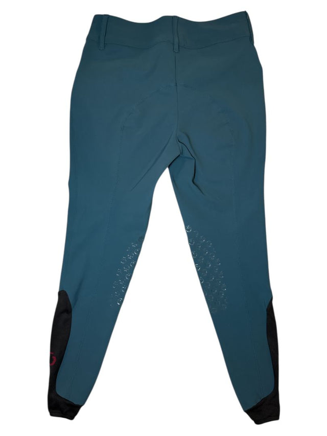 Cavalleria Toscana Women's knee grip jumping breeches - Deep Sea Blue / Size IT 42 (US 28)