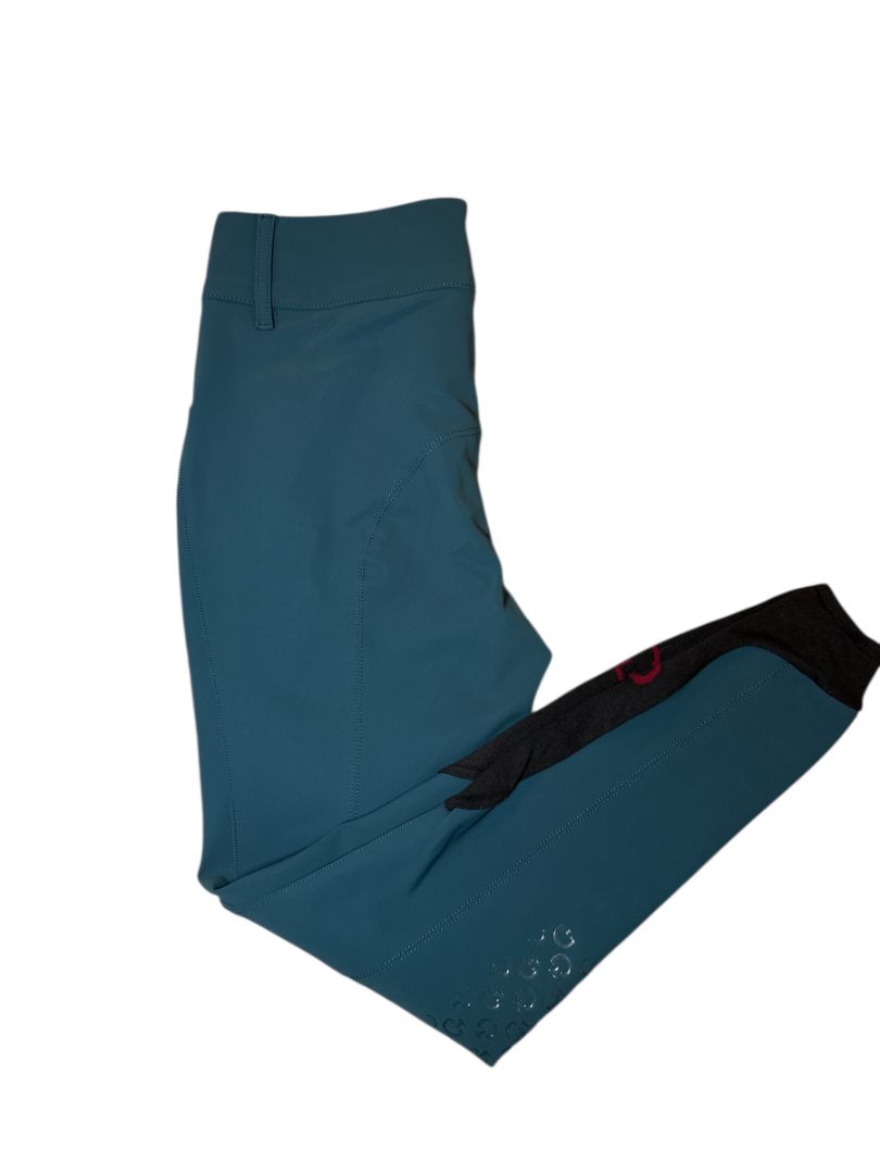 Cavalleria Toscana Women's knee grip jumping breeches - Deep Sea Blue / Size IT 42 (US 28)