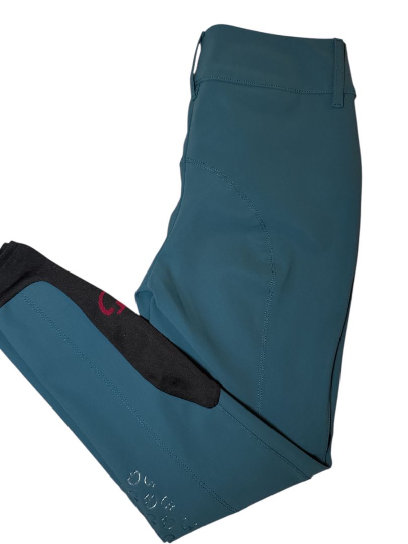 Cavalleria Toscana Women's knee grip jumping breeches - Deep Sea Blue / Size IT 42 (US 28)