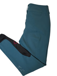 Cavalleria Toscana Women's knee grip jumping breeches - Deep Sea Blue / Size IT 42 (US 28)