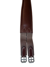 Beval Saddlery Leather Contoured Fancy Stitch Girth - Brown / Size 48"