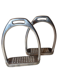 Centaur Traditional Fillis Stirrups Irons with Grated Pads - 4 3/4"