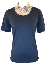 Callidae Practice Shirt Floral Collar - Navy / Size Small