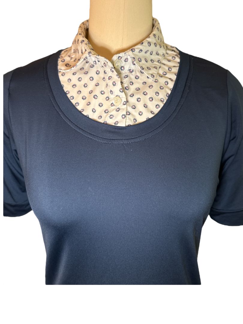 Callidae Practice Shirt Floral Collar - Navy / Size Small