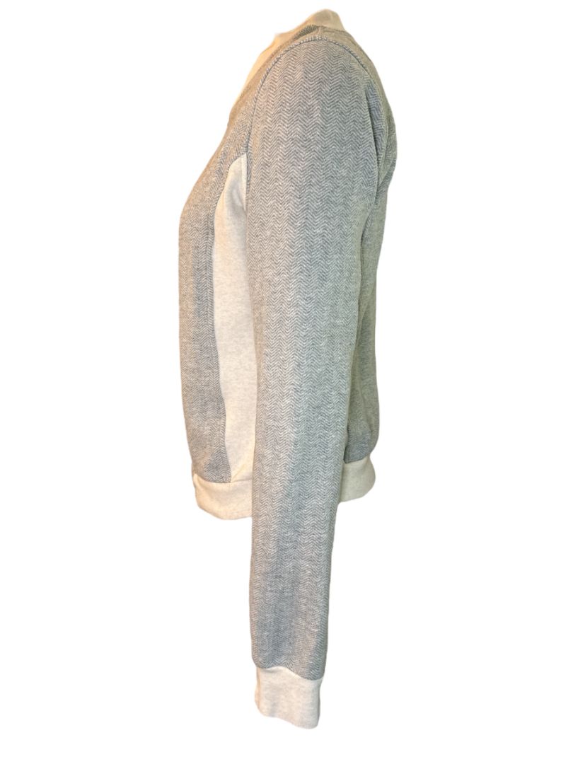 Two Bits Equestrian Herringbone Jacket - Grey & Cream / Size 0 Small