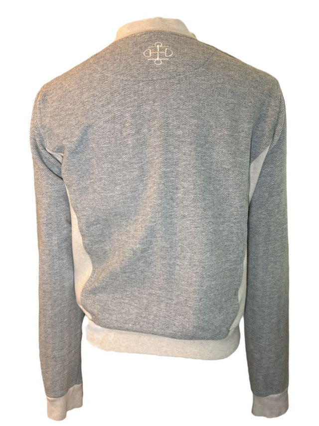 Two Bits Equestrian Herringbone Jacket - Grey & Cream / Size 0 Small