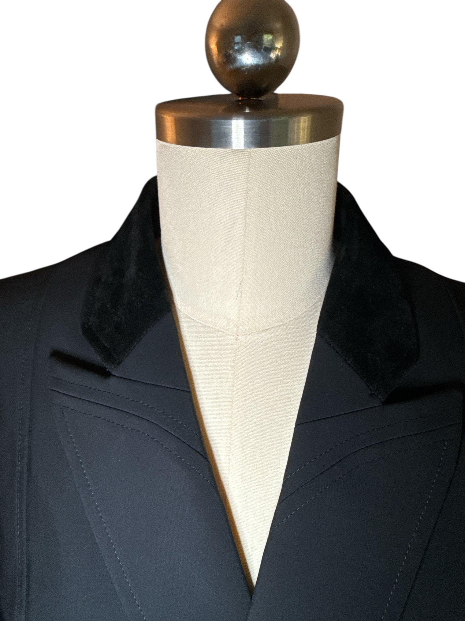 Equiline Mackenzie Hunter Shadbelly Coat- Black / Yellow Points / Size IT 44