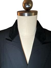 Equiline Mackenzie Hunter Shadbelly Coat- Black / Yellow Points / Size IT 44