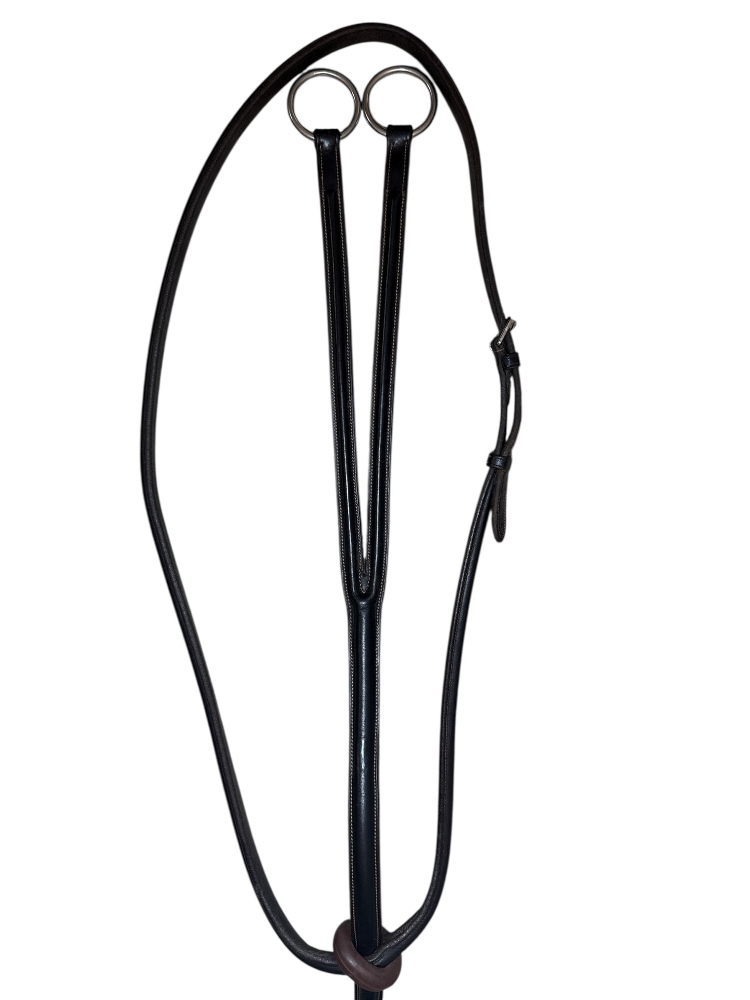 Pessoa Plain Raised Leather Running Martingale - Dark Brown / Full Size