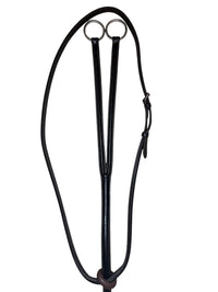 Pessoa Plain Raised Leather Running Martingale - Dark Brown / Full Size