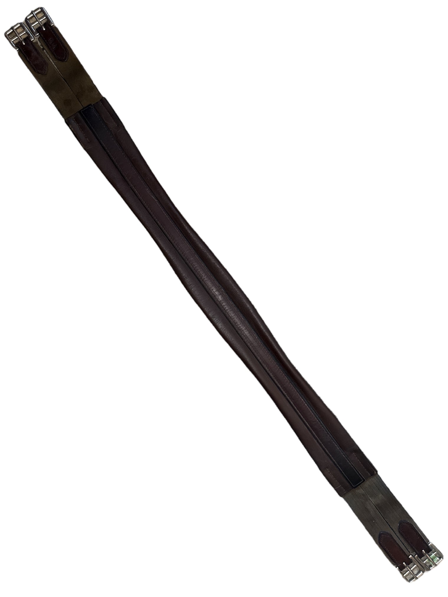 Nunn Finer Contour Chafeless Padded Leather Girth - Brown / Size 44"