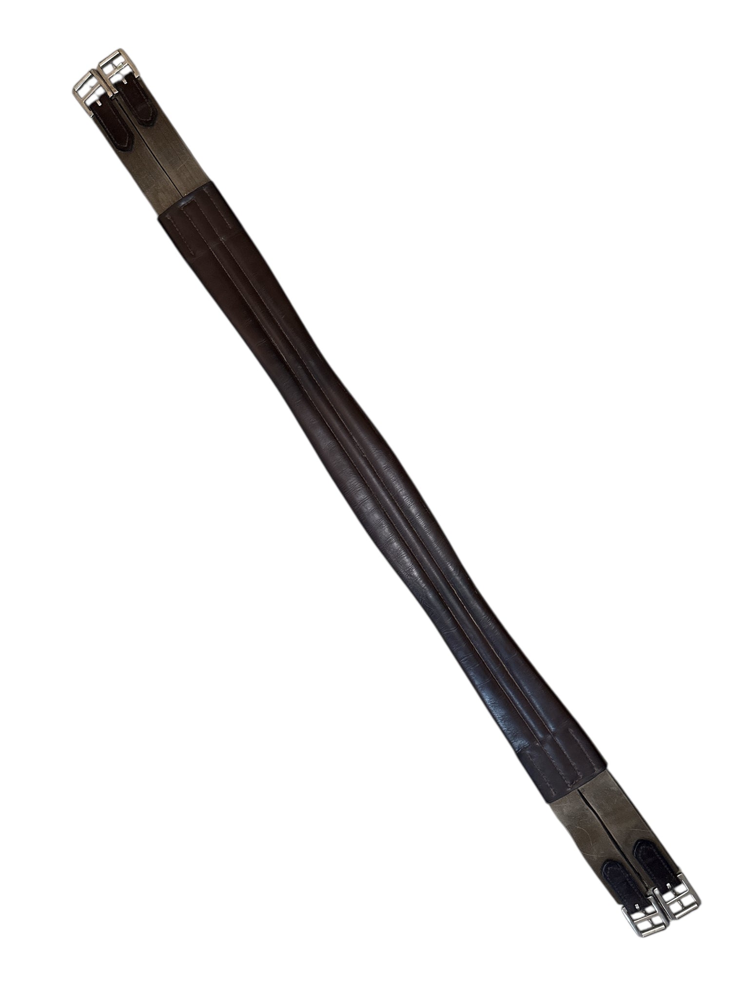 Nunn Finer Contour Chafeless Padded Leather Girth - Brown / Size 44"