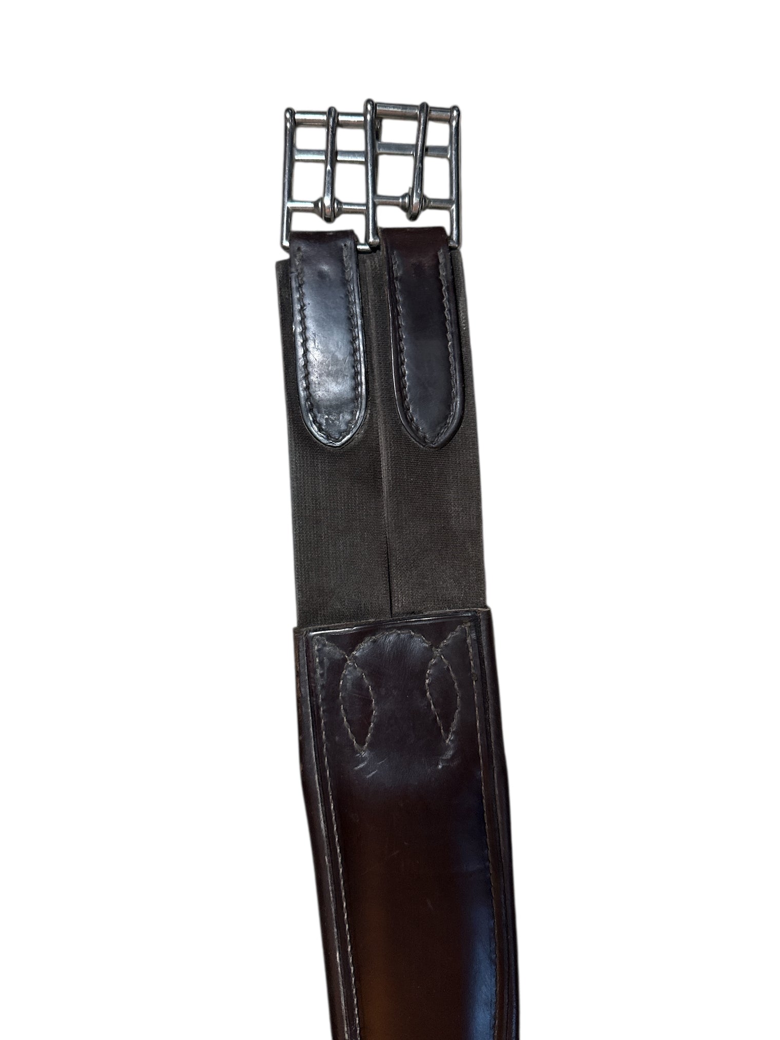 Brown Leather Stud Girth - Size 56"