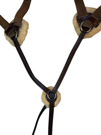 5 - Point Elastic Breastplate Sheepskin Padding - Brown / Full Size