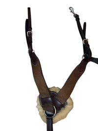 5 - Point Elastic Breastplate Sheepskin Padding - Brown / Full Size