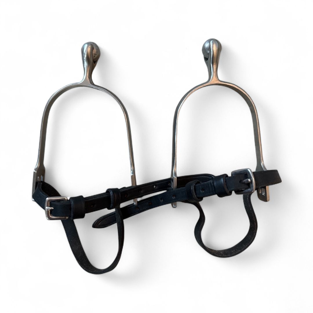 Rollerball Spurs with 1" Neck - Black Leather Spur Straps Included