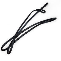 Plymouth Plain Laced Braided Reins by SmartPak- Dark Brown / Horse Size