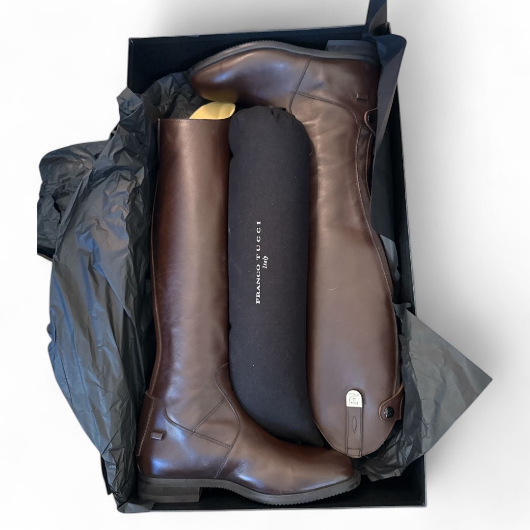 Tucci Tall Riding Boots “Sofia” Brown / Size 40 XE   -  NEW IN BOX