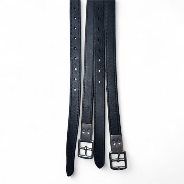 Bates Luxe Stirrup Leathers - Black / Size 157 - 58"