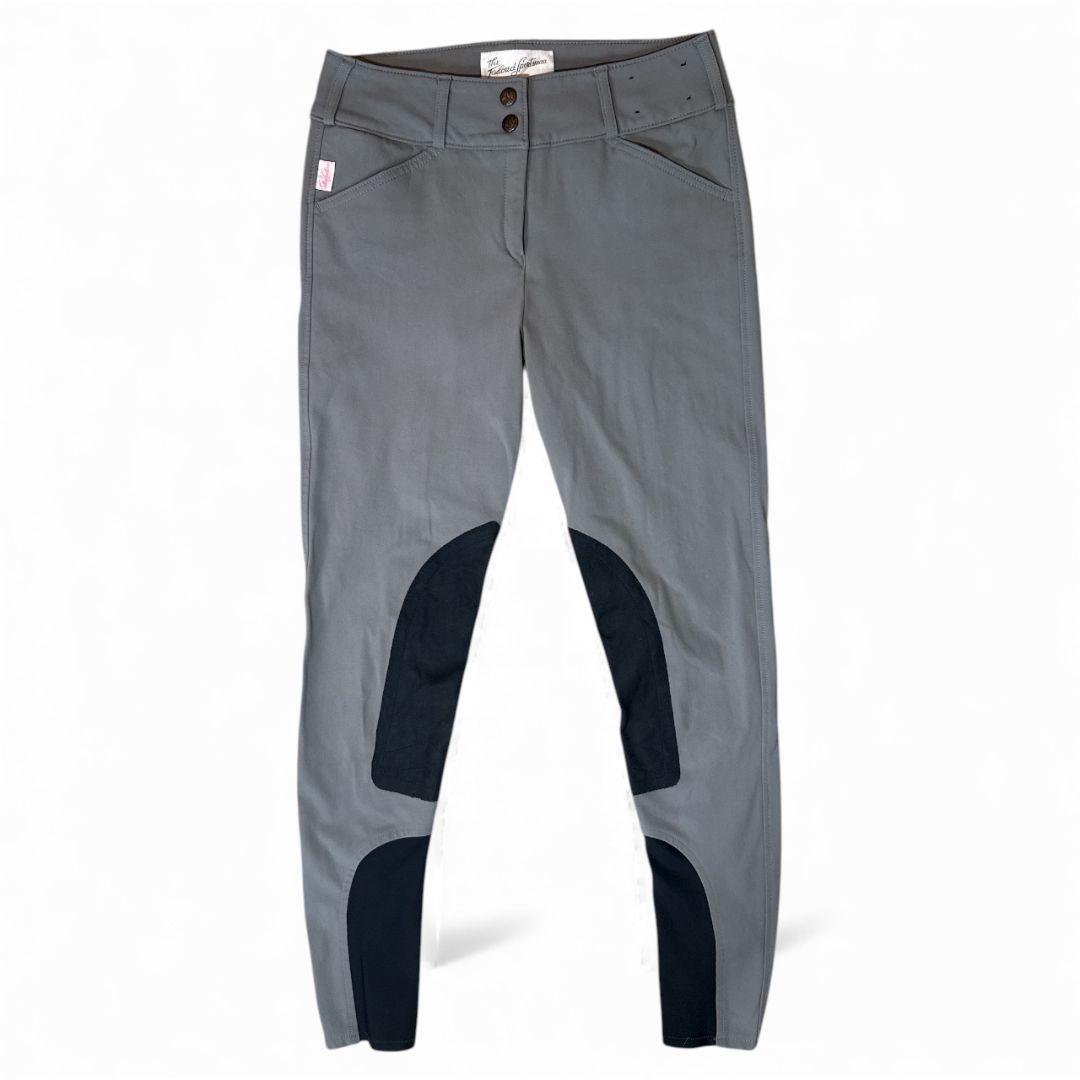 The Tailored Sportsman Sock Bottom Breech (Style 1927) Pewter Grey / Black Knee Patch - Size US 26