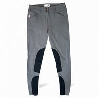 The Tailored Sportsman Sock Bottom Breech (Style 1927) Pewter Grey / Black Knee Patch - Size US 26