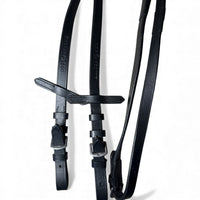 Halter Ego The Brixton Snaffle Bridle With Reins - Black Leather Anatomical Snaffle Bridle / Full Size