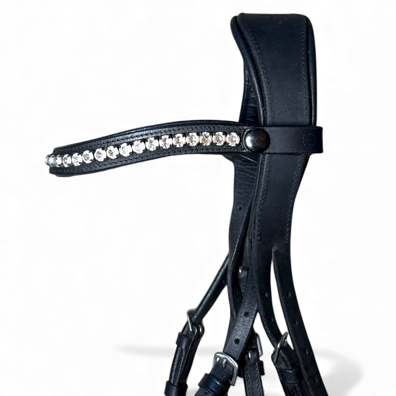 Halter Ego The Brixton Snaffle Bridle With Reins - Black Leather Anatomical Snaffle Bridle / Full Size