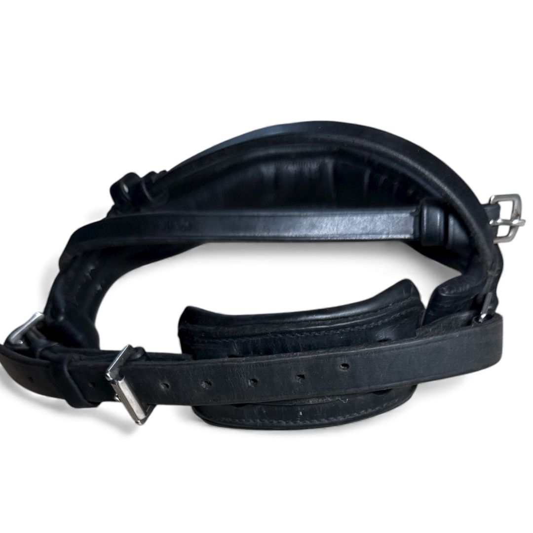 Kavalkade Crank Noseband / Wide Padded Patent Leather - Black / Full Size