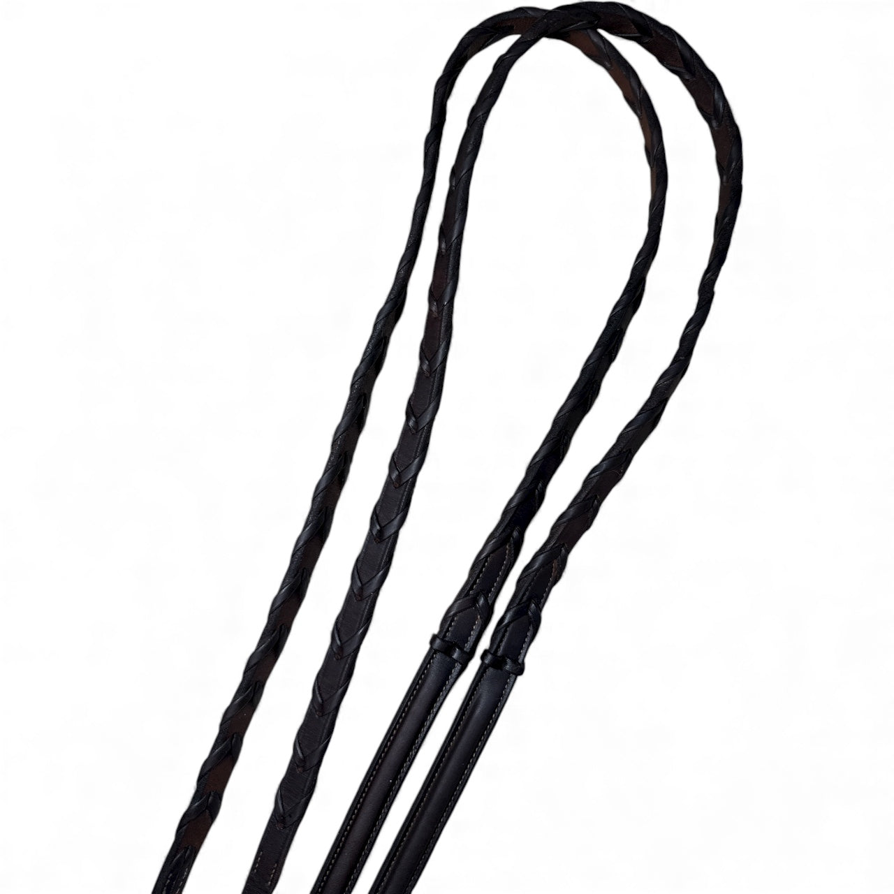 Pessoa Pro Fancy-Stitched Wide Nose Bridle with Reins -Dark Brown / Full Size