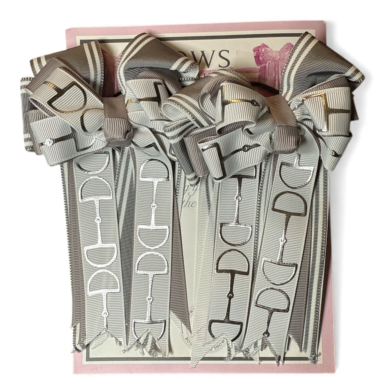 Bows To The Shows - Grey White Silver Bits   NEW