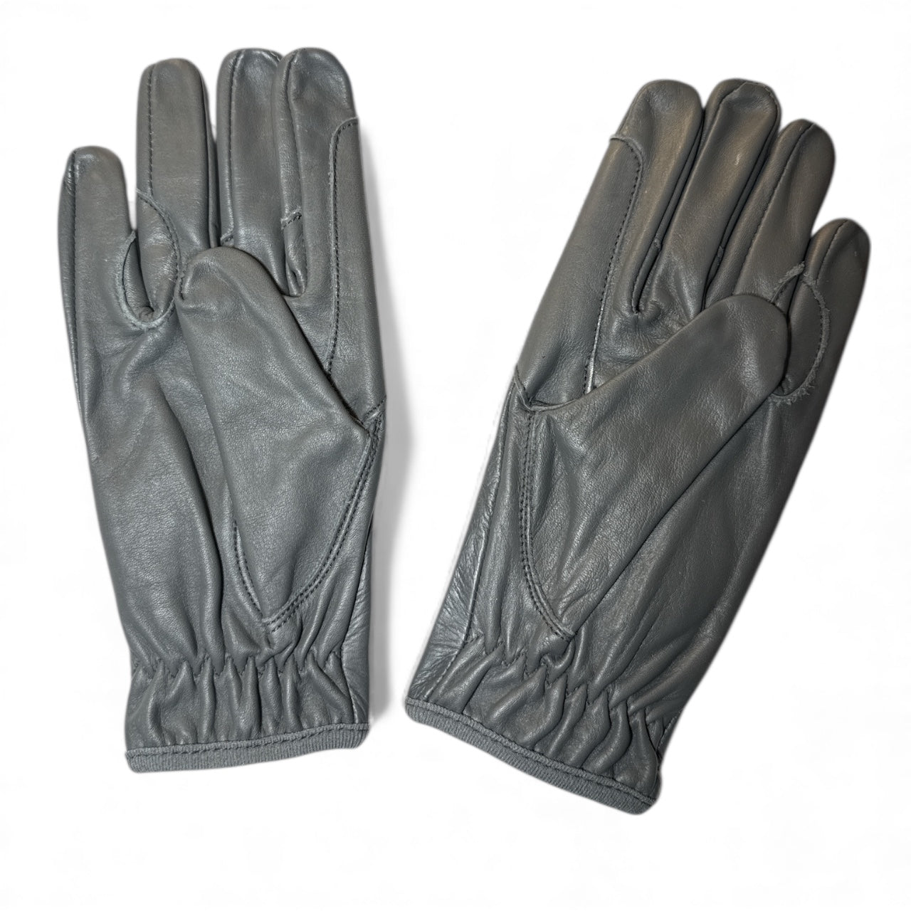 Clovis Classic Leather Le Croc Riding Gloves -  Gris Grey - Size 7/8 NEW