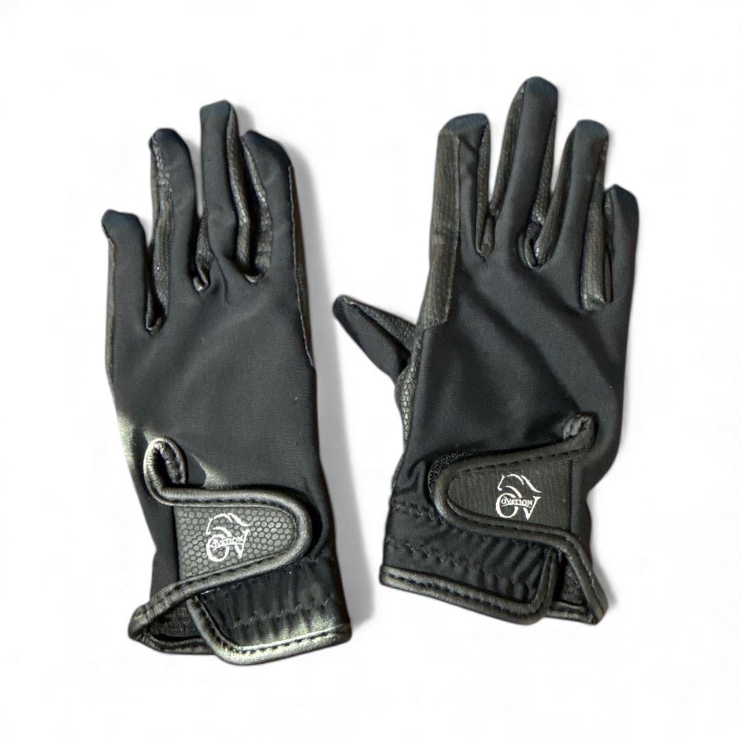Ovation Kids Riding Gloves - Black / Size 3 - 3.5 Toddler