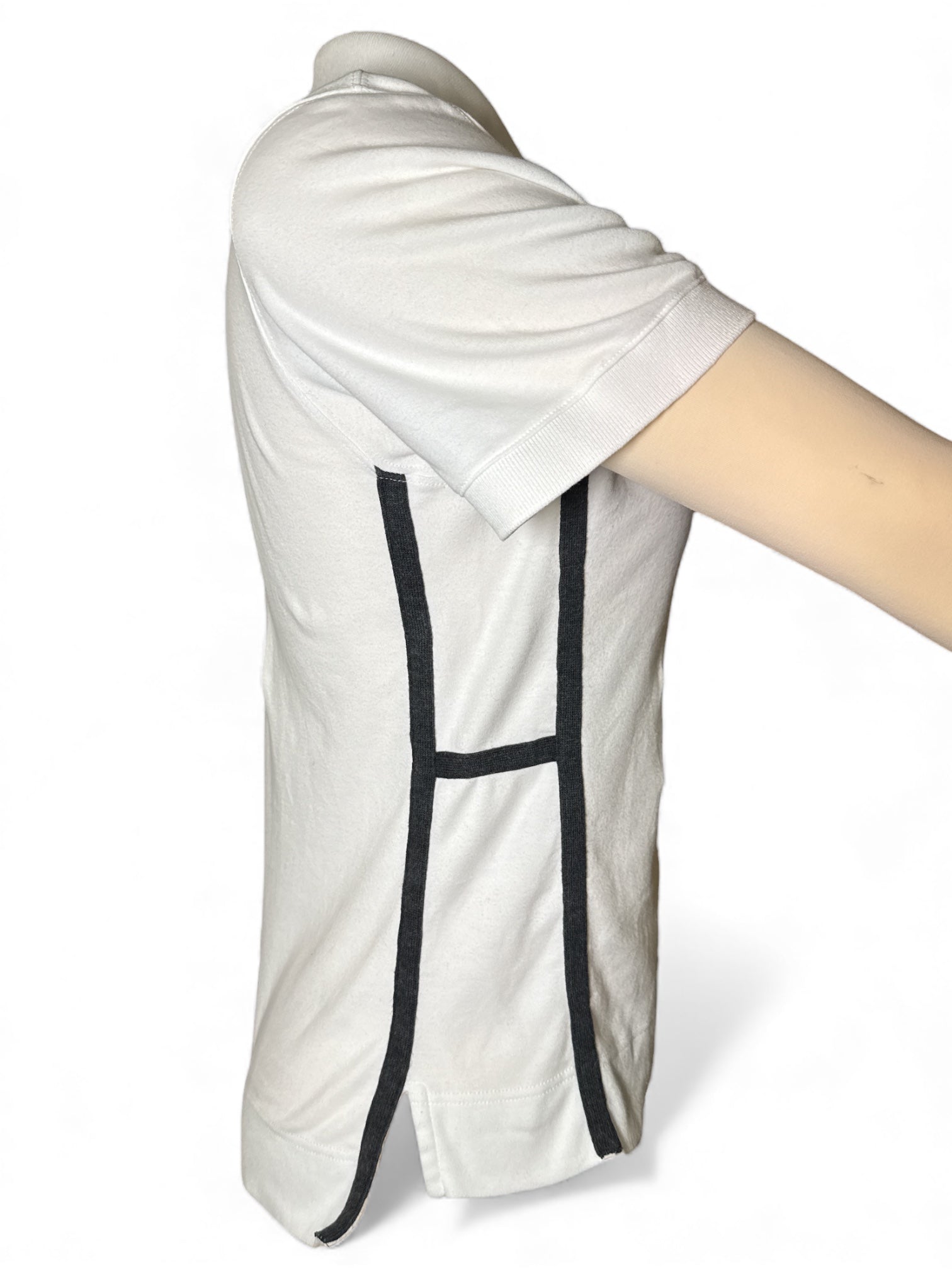 Hermes Sellier Women's H Stitch Polo Shirt - White / Size Small