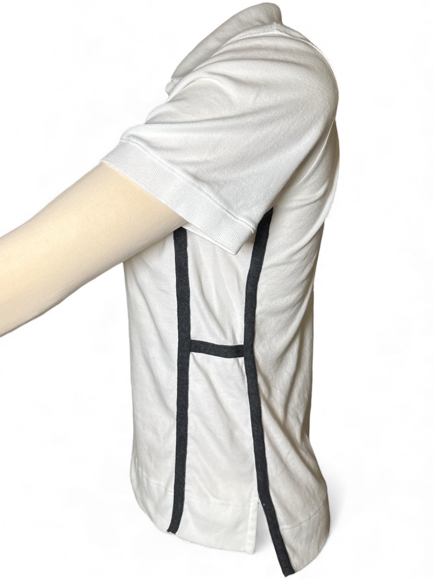 Hermes Sellier Women's H Stitch Polo Shirt - White / Size Small