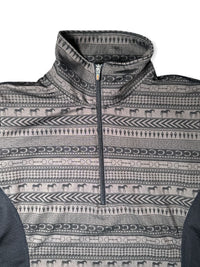 Kerrits Kids Quarter Zip Top - Brown Horse Print / Size Medium Youth