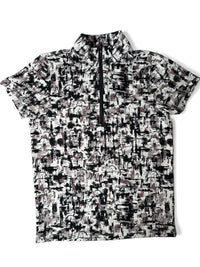 Kerrits Kids Ice Fil Short Sleeve Shirt  - Abstract Horse Print / Size Medium Youth