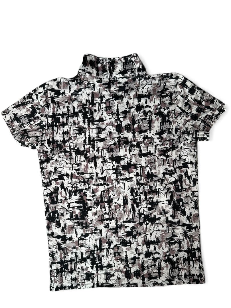 Kerrits Kids Ice Fil Short Sleeve Shirt  - Abstract Horse Print / Size Medium Youth