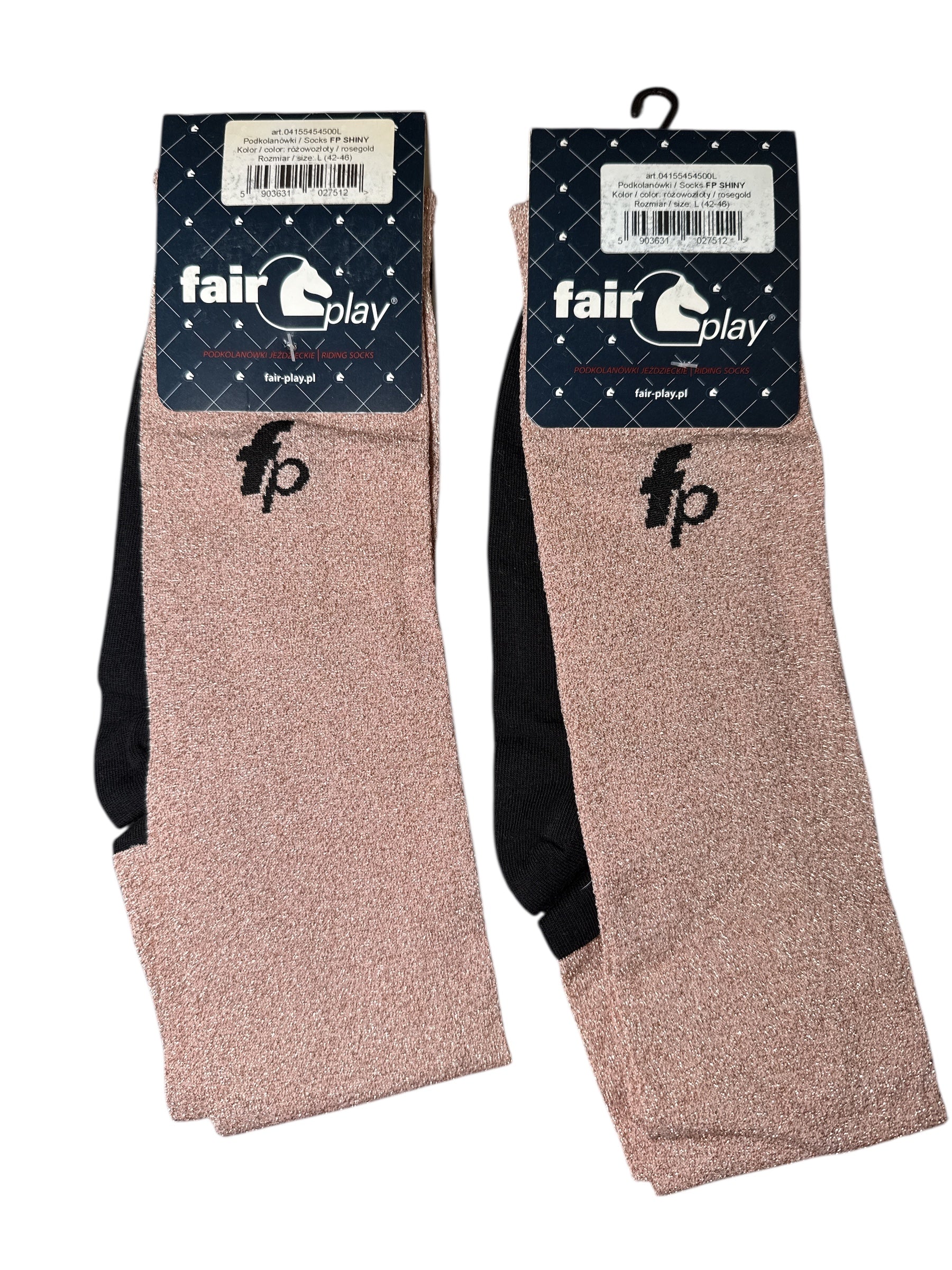 Fair Play Socks - Pack of 2 - Rose Gold Shiny / Size Large (42-46)   NEW